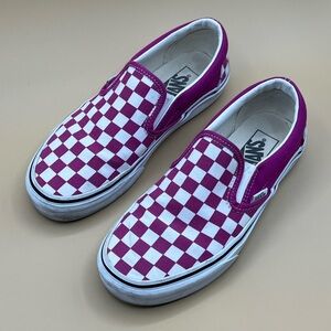 Classic Slip-On Checkerboard Shoe - Fuchsia